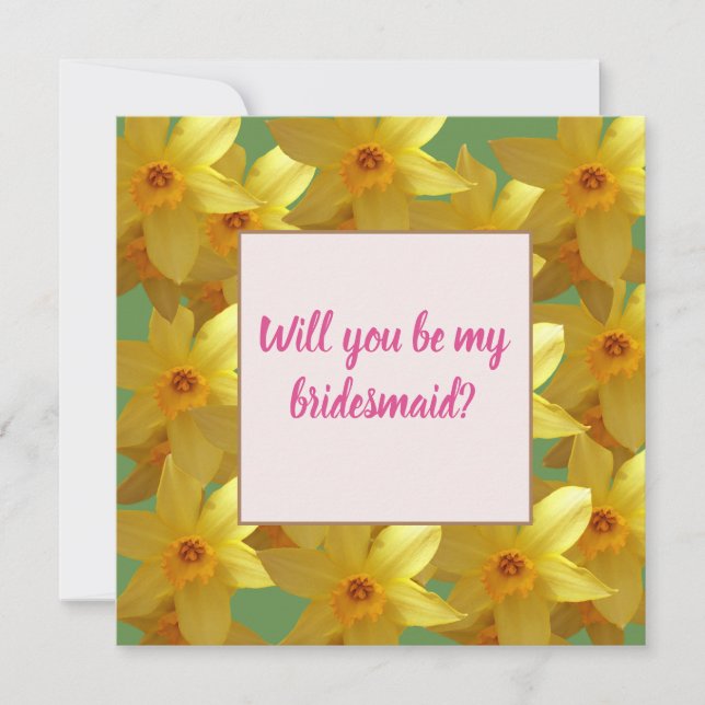 Yellow daffodils  Will you be my flowergirl card (Front)