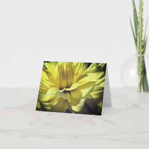 Yellow Dahlia Flower Blank Note Card