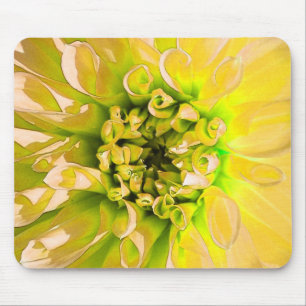 Yellow Dahlia Flower Mouse Mat