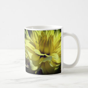 Yellow Dahlia Flower Personalised Coffee Mug