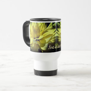 Yellow Dahlia Flower Personalised Travel Mug