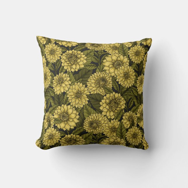 Yellow Dahlia garden Cushion (Front)
