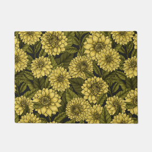 Yellow Dahlia garden Doormat
