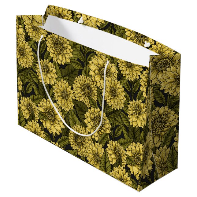 Yellow Dahlia garden Large Gift Bag (Back Angled)