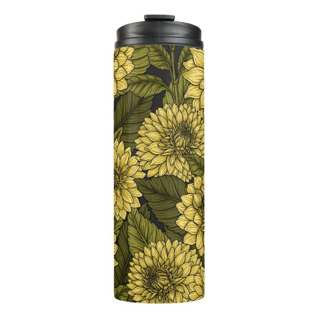 Yellow Dahlia garden Thermal Tumbler (Front)