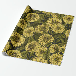 Yellow Dahlia garden Wrapping Paper
