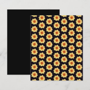 Yellow Dahlia Pattern on Black Scrapbook Paper