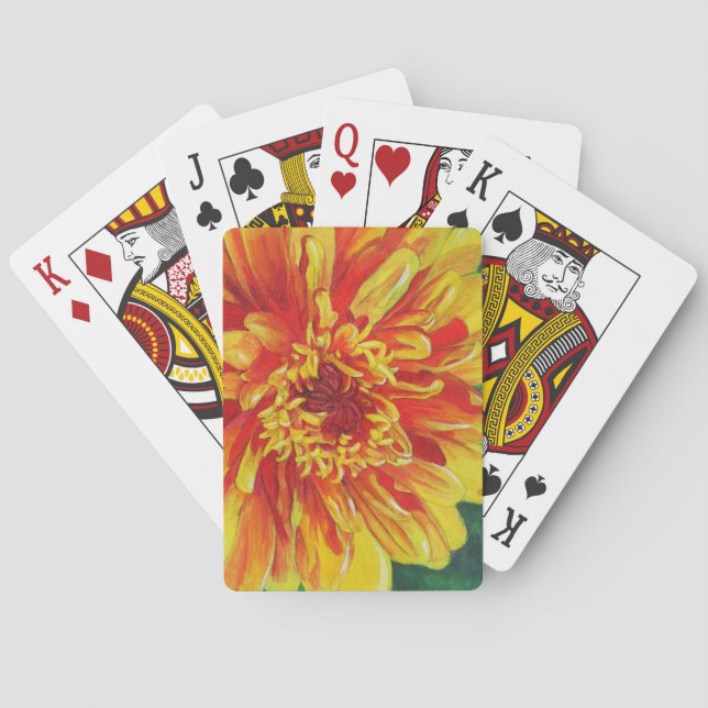 Yellow Dahlia Playing Cards (Back)