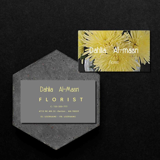 yellow dahlias business card (Creator Uploaded)