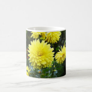 Yellow dahlias floral coffee mug