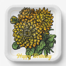 Yellow Dahlias Floral 