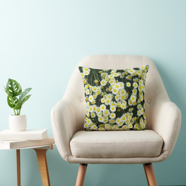 Yellow Dainty Daisy Flower Buttons,  Cushion (Chair)