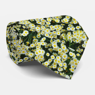 Yellow Dainty Daisy Flower Buttons, Tie