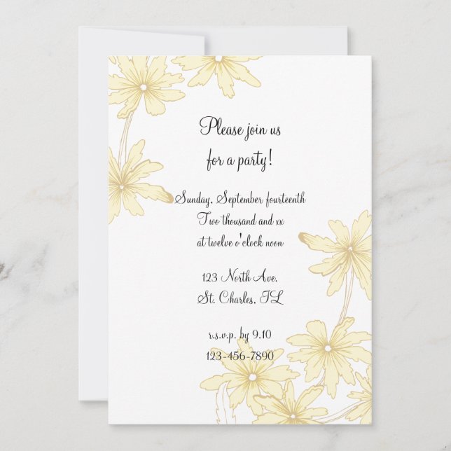 Yellow Daisies All Occasion Party Invitation (Front)