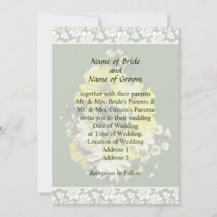 Yellow Daisies and White Mums Wedding Invitation