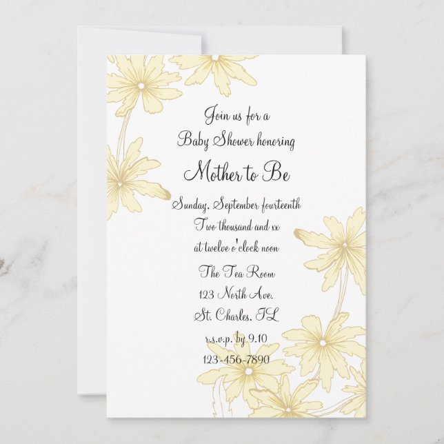Yellow Daisies Baby Shower Invitation (Front)