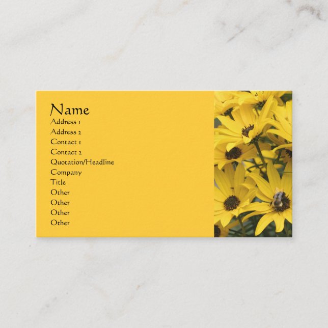 Yellow Daisies Flower Photography Business Card (Front)