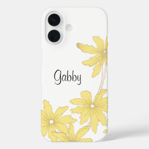 Yellow Daisies on White iPhone 16 Case