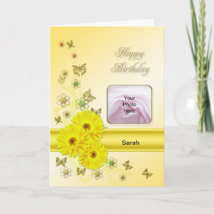 Yellow daisies Photo Card for a birthday