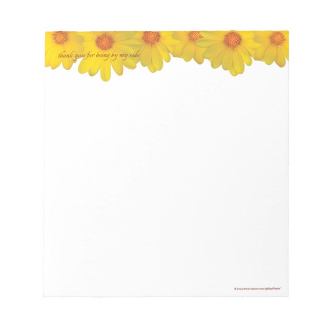 Yellow Daisies, thank you - SMALL Notepad (Front)