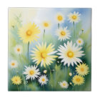 Yellow Daisies Watercolor Meadow