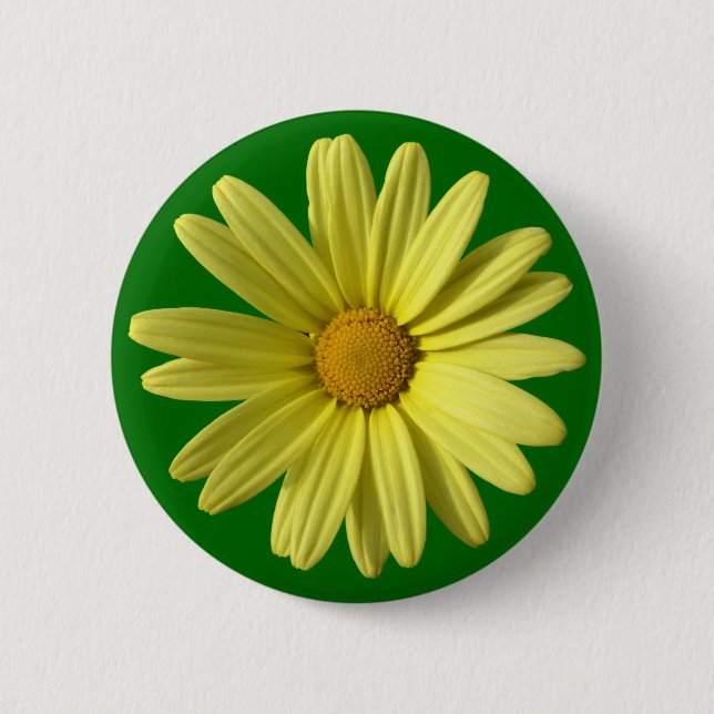 Yellow Daisy 6 Cm Round Badge (Front)