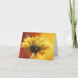 Yellow Daisy and Butterfly Note Card