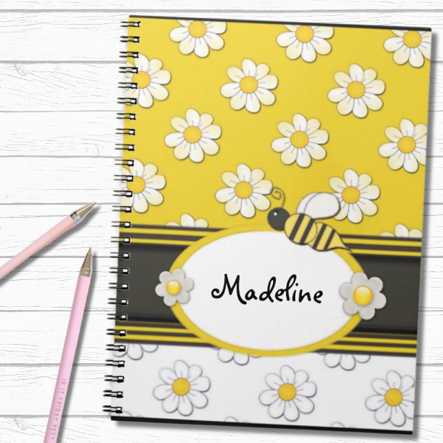 Yellow Daisy Bee Spiral Notebook (Creator Uploaded)