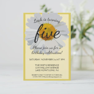 Yellow Daisy Birthday Invitation