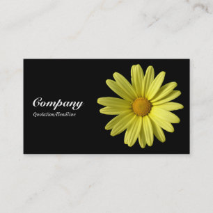 Yellow Daisy - Black Business Card