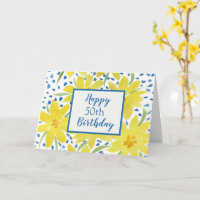 Yellow Daisy Bouquet Blue Dots Custom Birthday Car
