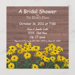 yellow daisy bridal shower invitations