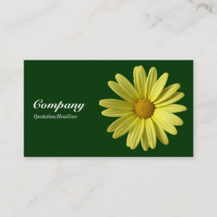 Yellow Daisy - Dark Green 003300 Business Card