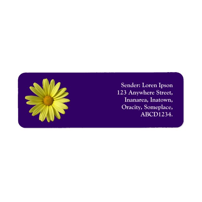 Yellow Daisy - Deep Purple (Front)