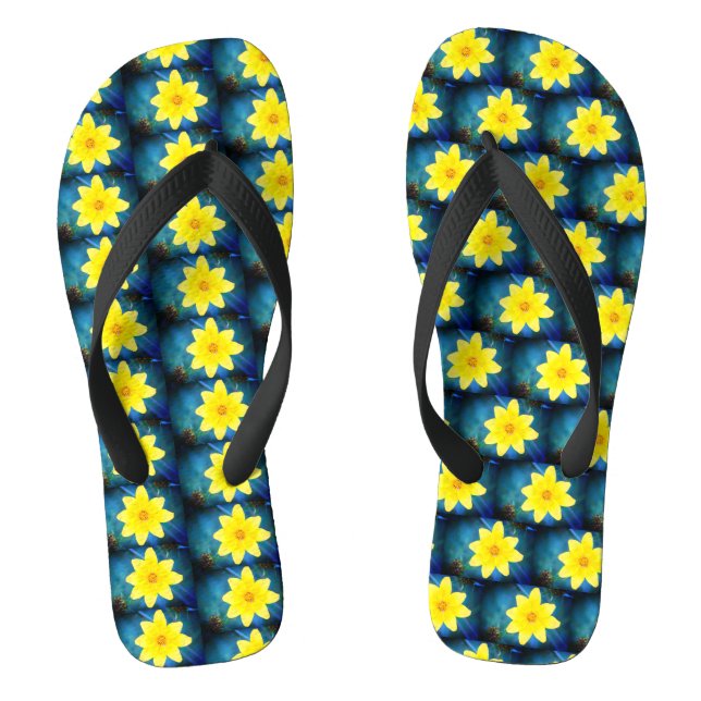 Yellow Daisy Delights Flip Flops (Footbed)