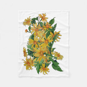 yellow daisy fleecy blanket