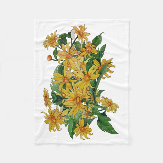 yellow daisy fleecy blanket (Front)