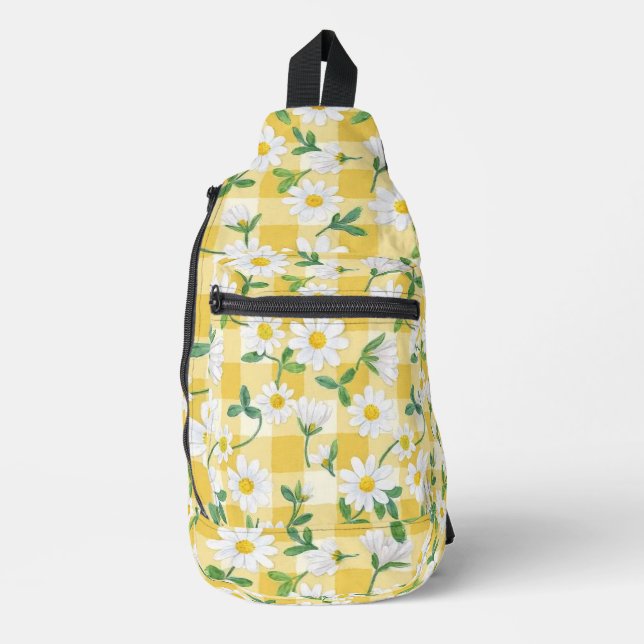 Yellow Daisy Floral Backpack /  (Front)