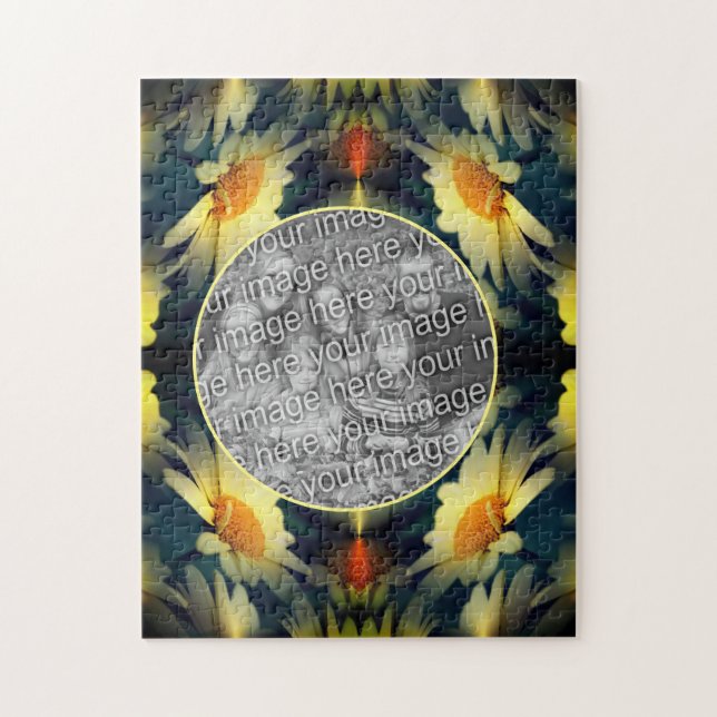 Yellow Daisy Flower Abstract Create Your Own Photo Jigsaw Puzzle (Vertical)