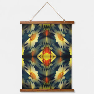 Yellow Daisy Flower Abstract  Hanging Tapestry