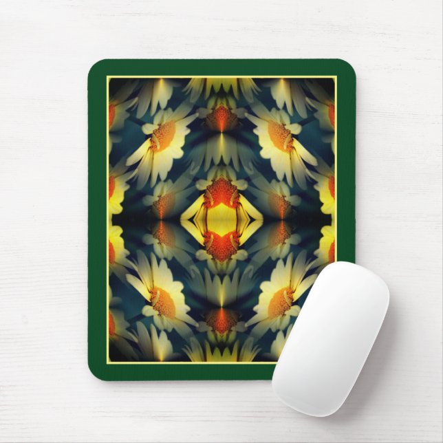 Yellow Daisy Flower Abstract  Mouse Mat (With Mouse)