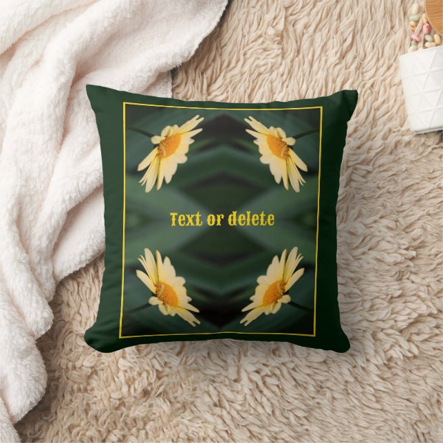 Yellow Daisy Flower Abstract Personalised Cushion (Blanket)