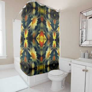 Yellow Daisy Flower Abstract  Shower Curtain