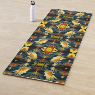 Yellow Daisy Flower Abstract Yoga Mat