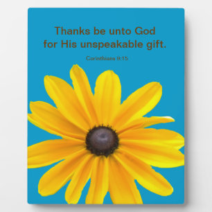 Yellow Daisy Flower Bible Quote Plaque
