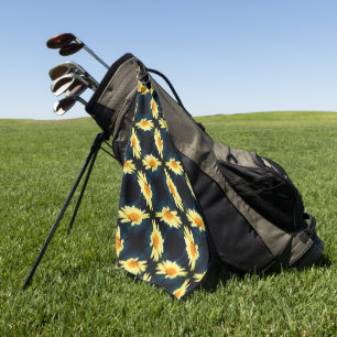 Yellow Daisy Flower Close Up Pattern   Golf Towel