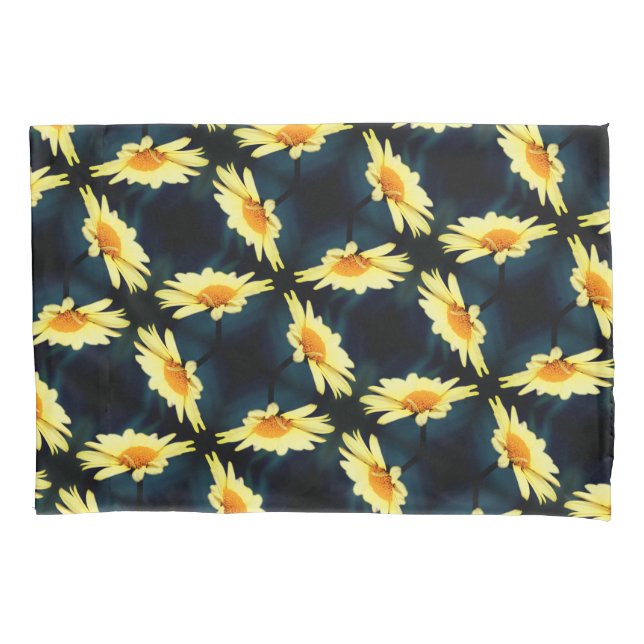 Yellow Daisy Flower Close Up Pattern Pillowcase (Front)