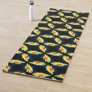 Yellow Daisy Flower Close Up Pattern Yoga Mat