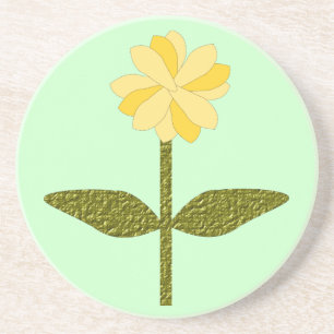Yellow Daisy Flower Coasters