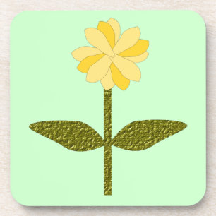 Yellow Daisy Flower Cork Coaster